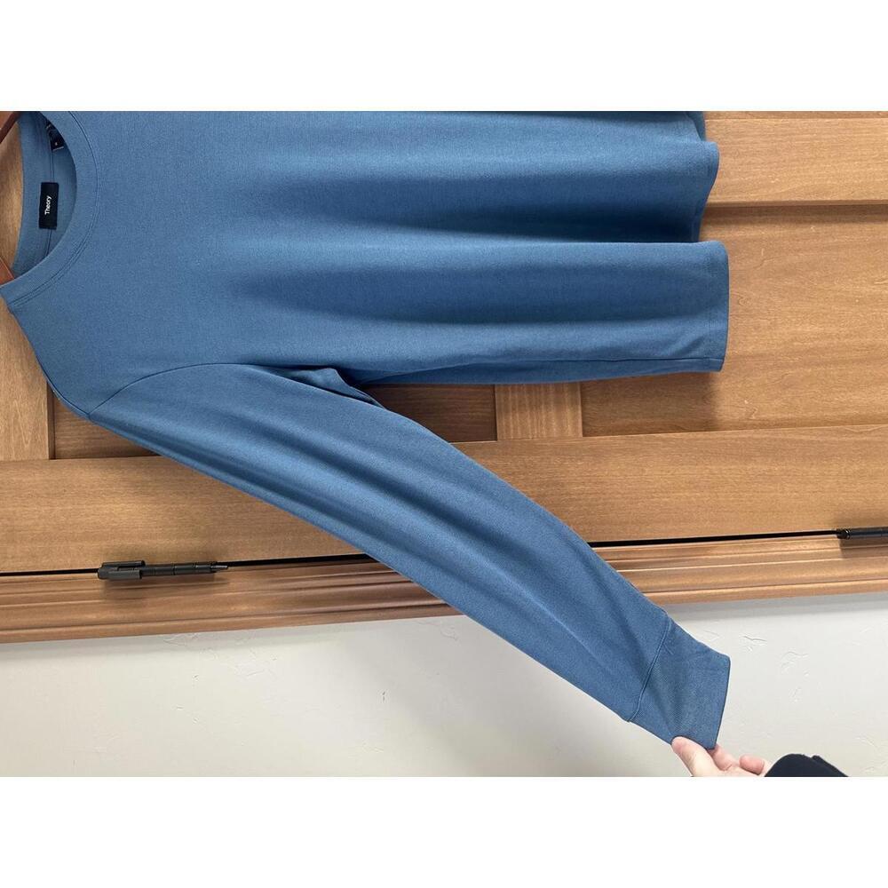 Theory Essential Long-Sleeve Tee in Anemone Modal Jersey Blue Lake Men’s Medium - Picture 3 of 12